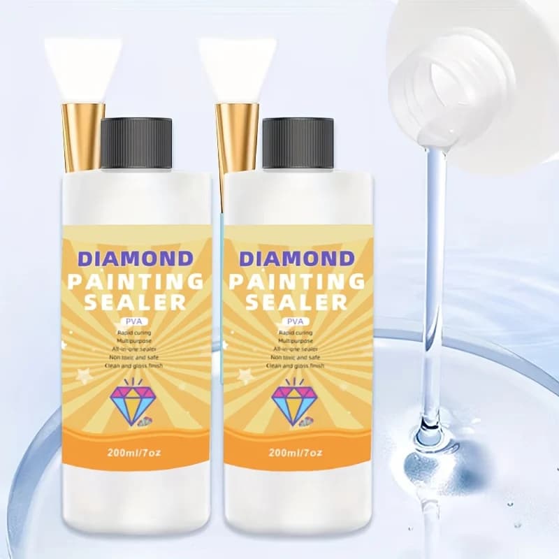200 ml x 2 bottiglie Sigillante per pittura con diamanti Adesivo per puzzle Colla fissativa Impermeabile e previene la caduta dei diamanti Arte fai da te