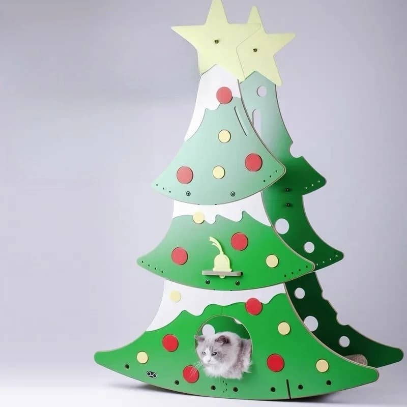 Tiragraffi per gatti a forma di albero di Natale, resistente ai graffi
