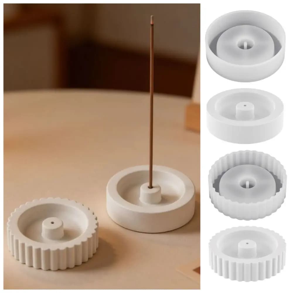 2 Pezzi Stampo in Silicone Flessibile per Porta Incenso, Creativo e Pratico, Facile da Sformare, per Gesso e Decorazioni Domestiche