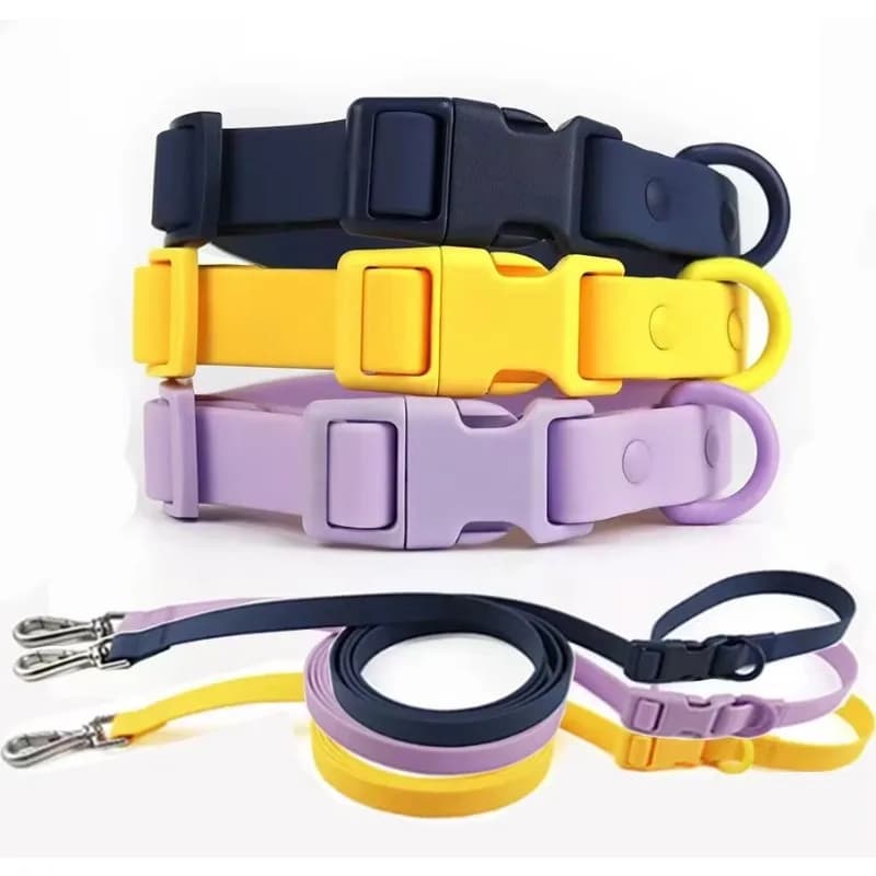 Set Moderno e Resistente di Collare e Guinzaglio per Animali Domestici, Collare per Cani Impermeabile in PVC con Imbottitura Morbida, Motivo Animale, per Addestramento, Realizzato in Silicone