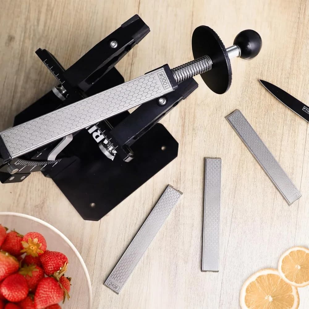 Guided Knife S harpening System Professional Kit with Diamond Plates and Honeycomb Surface for Kitchen Hunting Knives