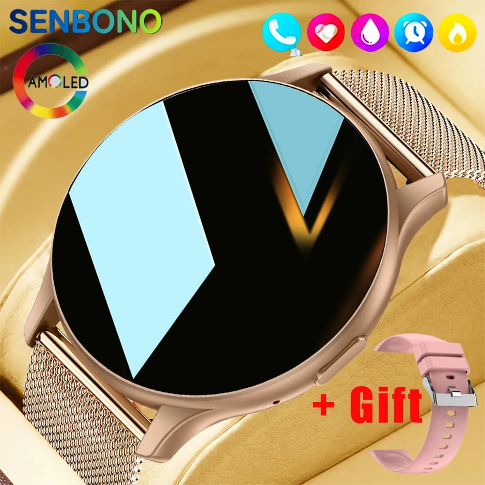 SENBONO Smartwatch Women AMOLED 1.43 "schermo HD visualizza sempre NFC Time Bluetooth Call IP68 impermeabile sport Smart Watch Men