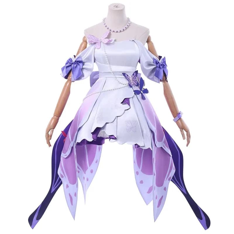 Costume Cosplay Honkai Star Rail Castorice con Parrucca, Abito da Concerto, Copricapo e Collana per Halloween e Feste per Donne