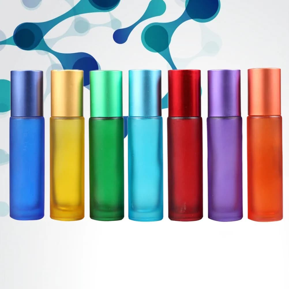 7Pcs 10ml Empty Roll-on Bottles Leakproof Perfume Essential Oil Travel Refillable Subpackaging Bottles Empty Roll-on Bottle