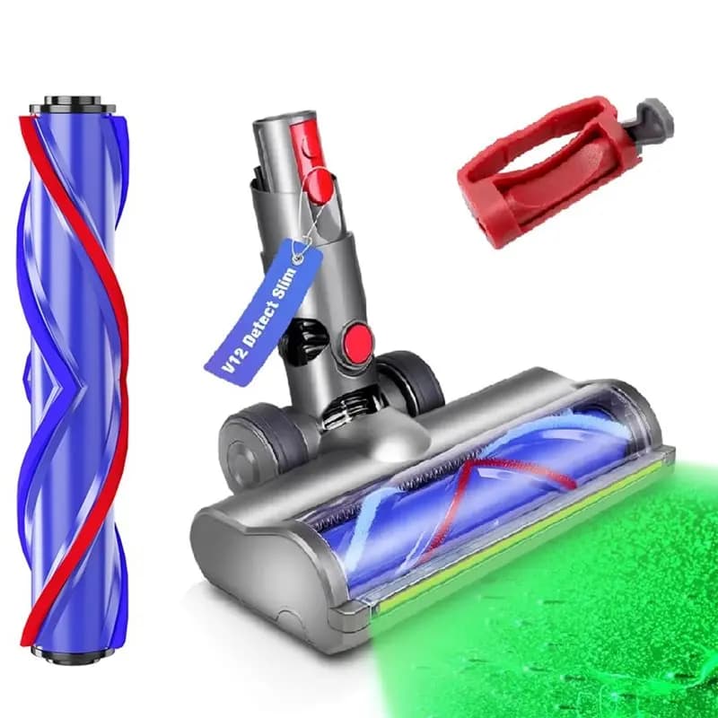 Y42A-Spazzola per pavimenti elettrica a trasmissione diretta per testina di pulizia Dyson V7V8V10V11V15 con luce LED verde
