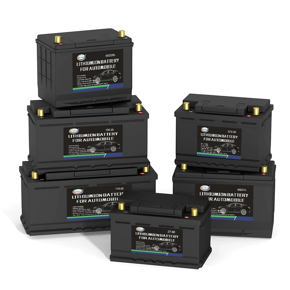Batteria di avviamento per auto LiFePO4 da 12 V incorporata in BMS 20 ~ 120 Ah 680-2300 CCA Batteria per automobile ricaricabile al litio ferro