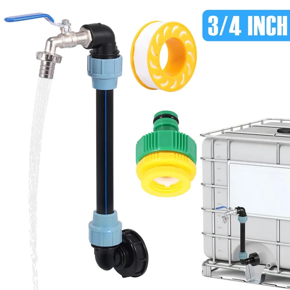 Adattatore per rubinetto IBC da 3/4 di pollice, connettore multiuso per tubo, ricambio per accessori serbatoio IBC da 1000L, per contenitore IBC e barile per la raccolta dell'acqua piovana