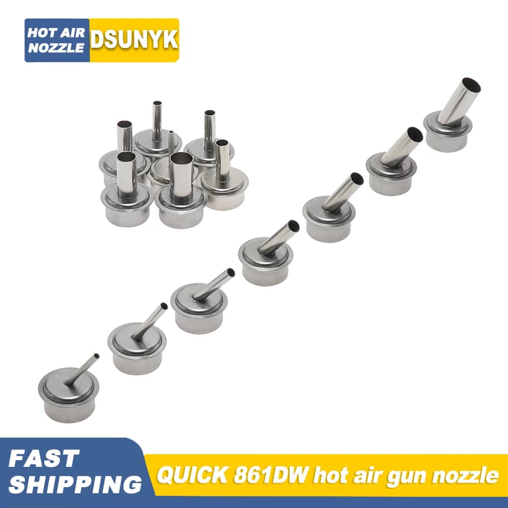 Ugello inclinato per pistola ad aria calda Ugello curvato da 45 gradi Ugello dritto per pistola ad aria calda BGA per stazione di saldatura QUICK 861DW 712 TR1300