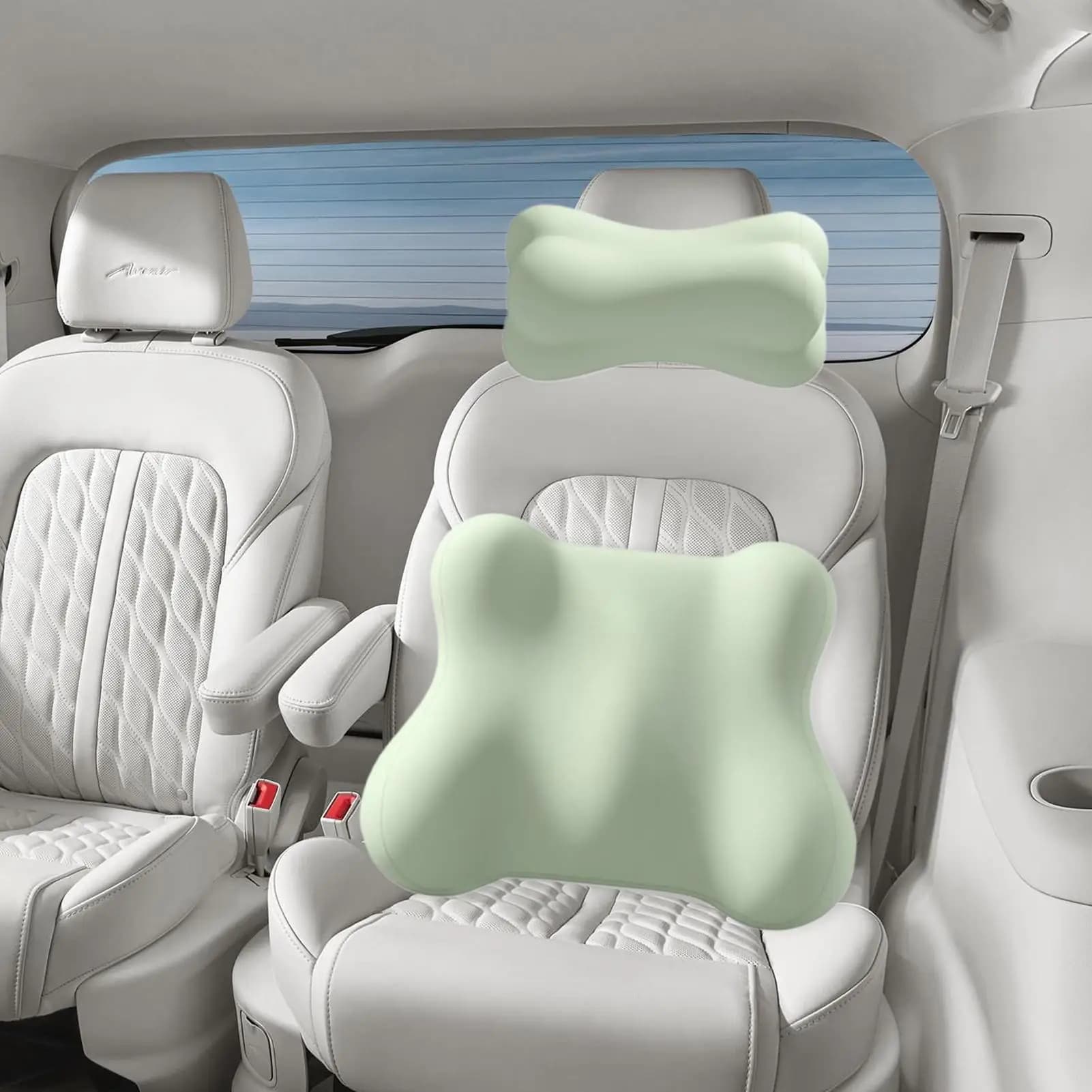 Poggiatesta per auto e cuscino di supporto lombare poggiatesta in memory foam e cuscino per il collo con cinghie regolabili per la scrivania dell'ufficio dei conducenti
