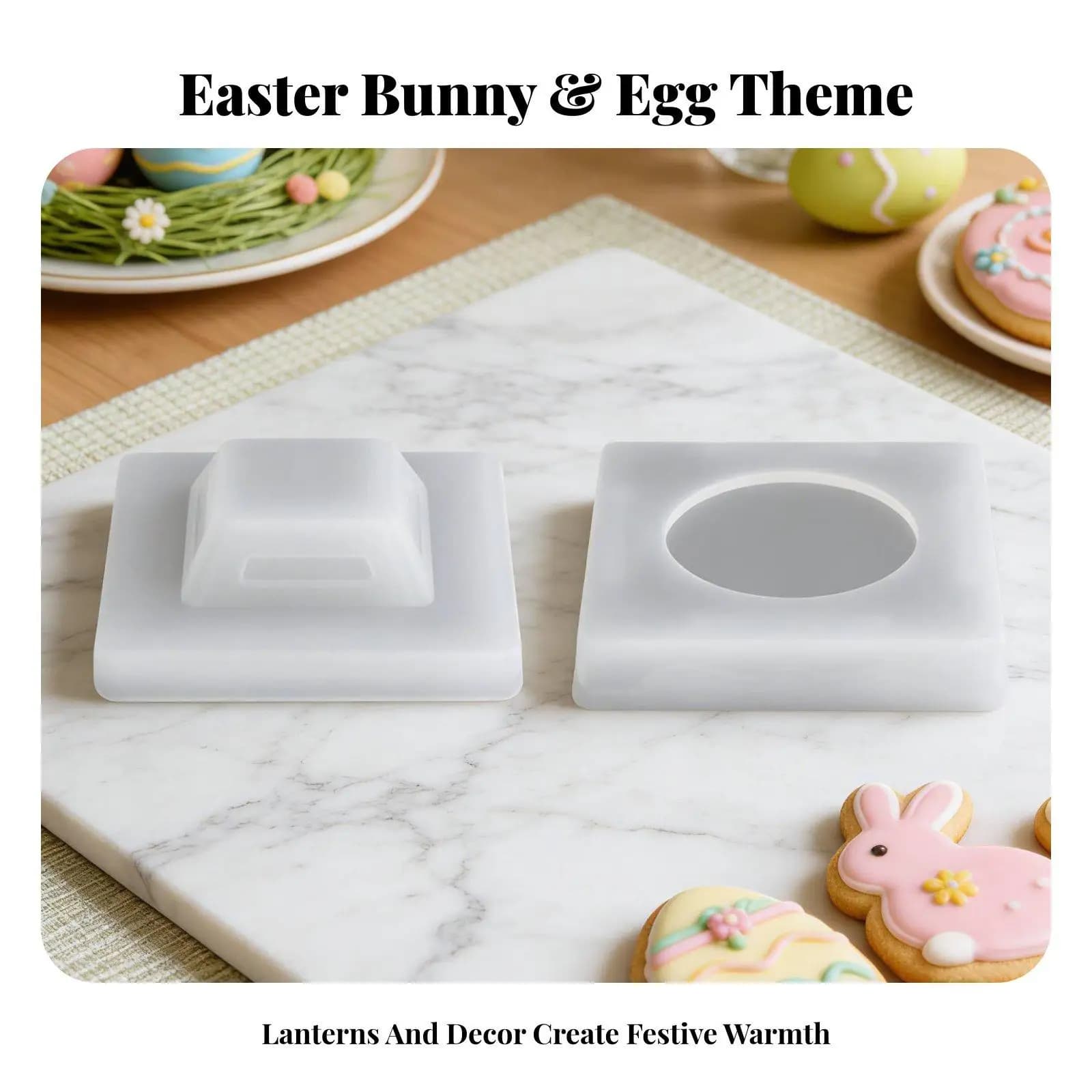 Epoxy Resin Candle Mold Silicone for Easter Lantern Holder DIY Craft Decoration Reusable Candlestick Mold for Home Table Art