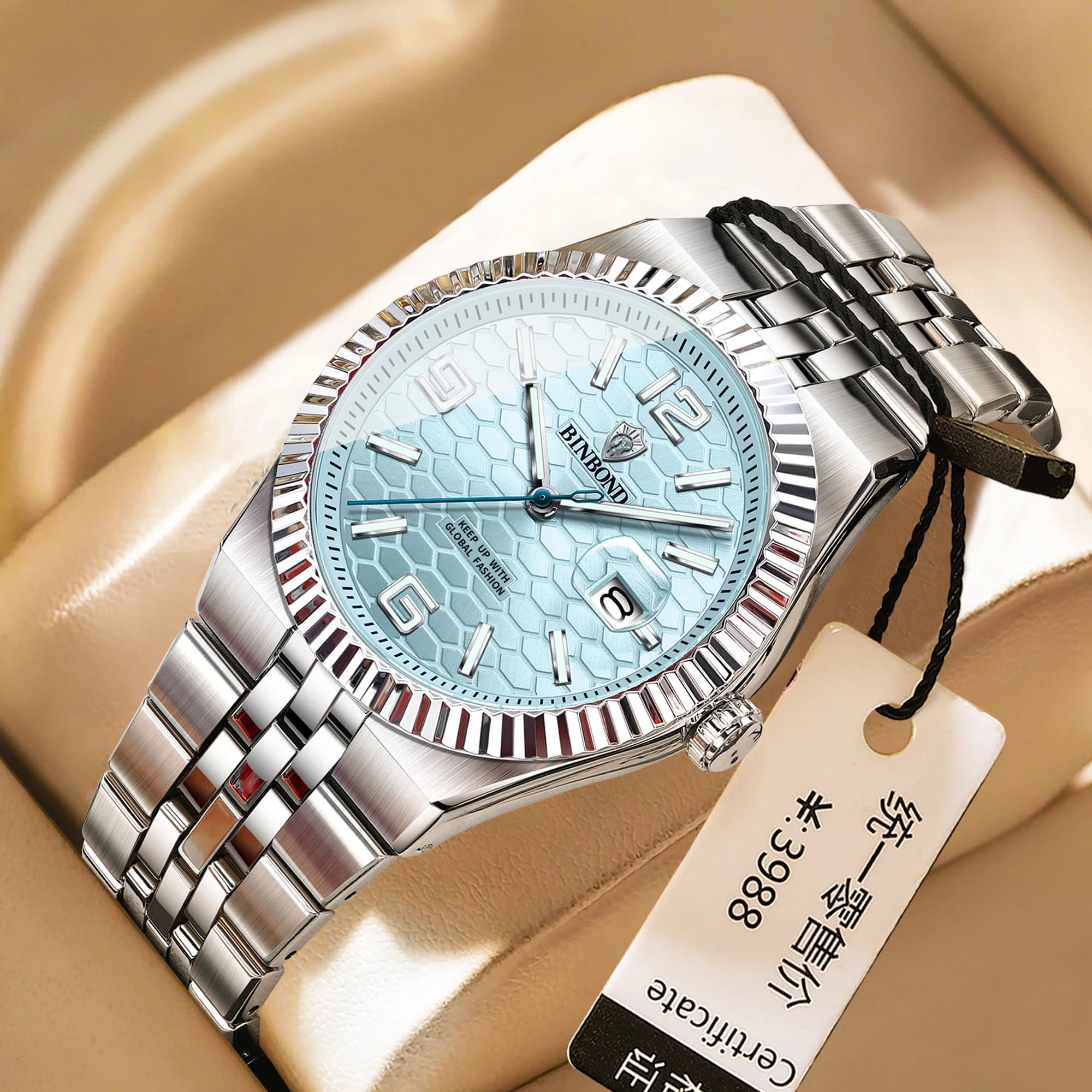 BINBOND B8181 Orologi da uomo Top Brand di lusso Linea Orologio al quarzo in acciaio inossidabile Uomo Fashion Business Orologio Relojes Para Hombres
