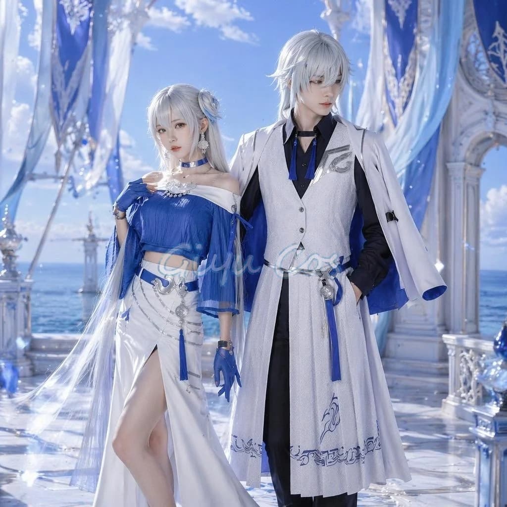 Honkai Star Rail Jing Yuan Yao Light Cosplay Costume Tea Baidao Collab Full Set Carnival Uniform Halloween Party Masquerade