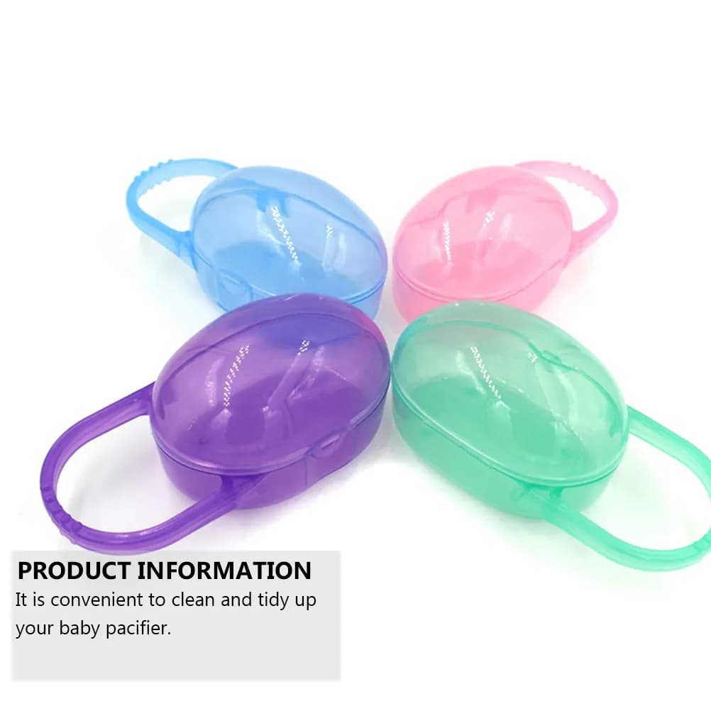 4 piece pacifier box, protective cover for pacifier, portable silicone hygienic case, compatible with all models