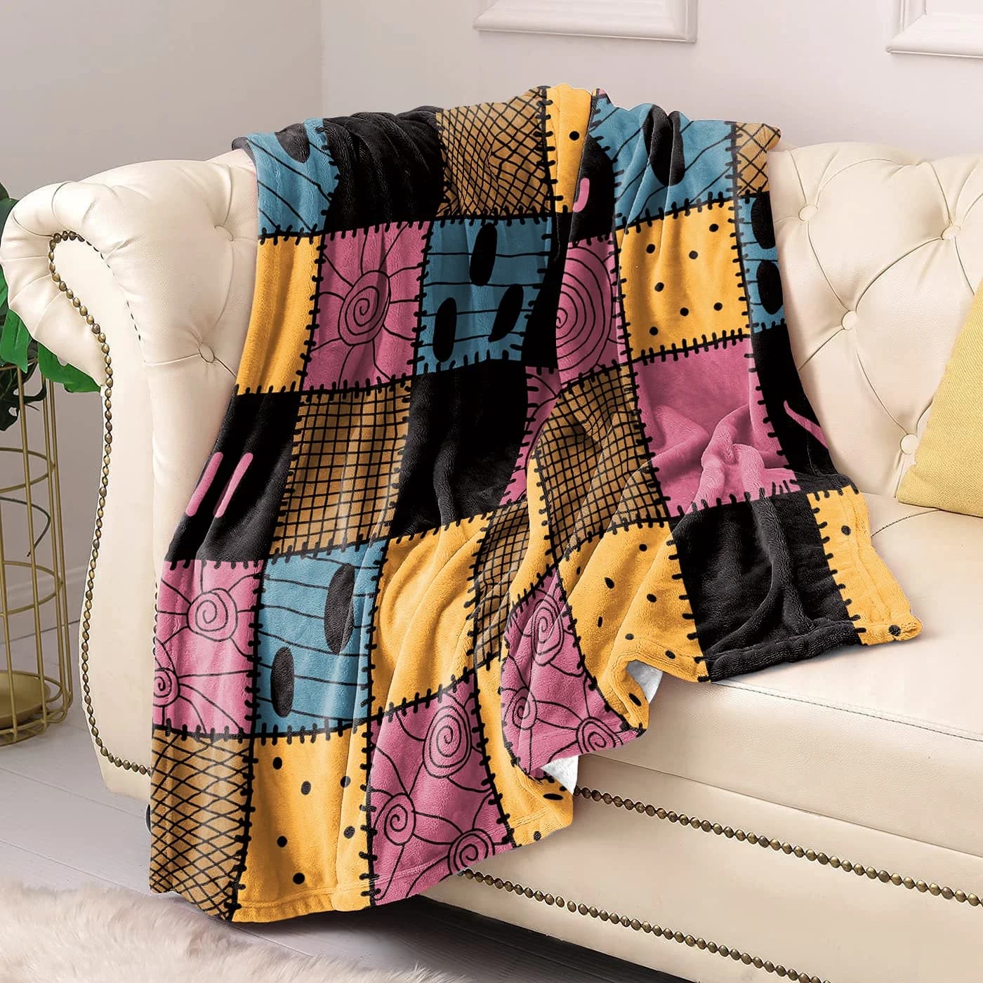 Morbido caldo Halloween Sally Nightmare Before Christmas stampa coperta di flanella per divano divano Home Office Bed Camping coperte divertenti