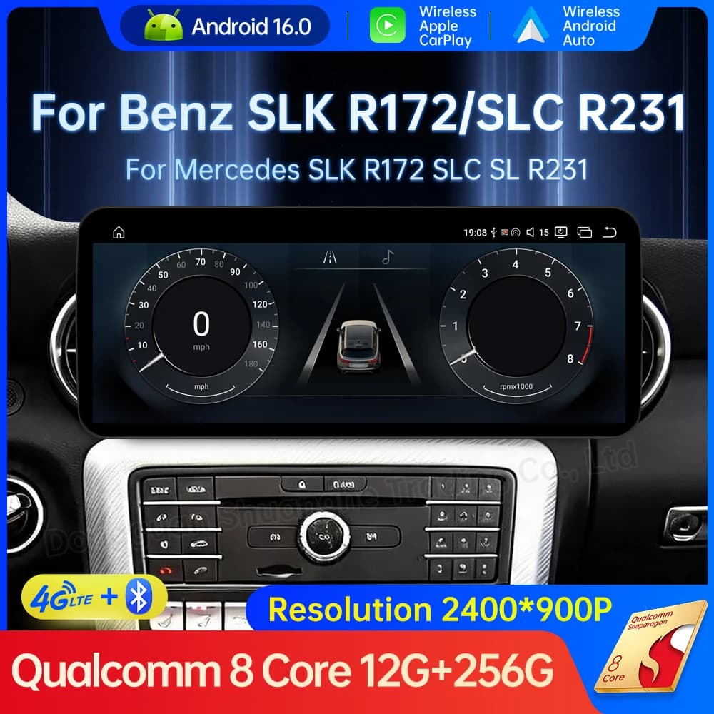 For Mercedes Benz L R172 SL SLC SLK R231 SLK30 SL350 2011 - 2019 GPS Navigation Android Multimedia Wireless Auto Radio Carplay