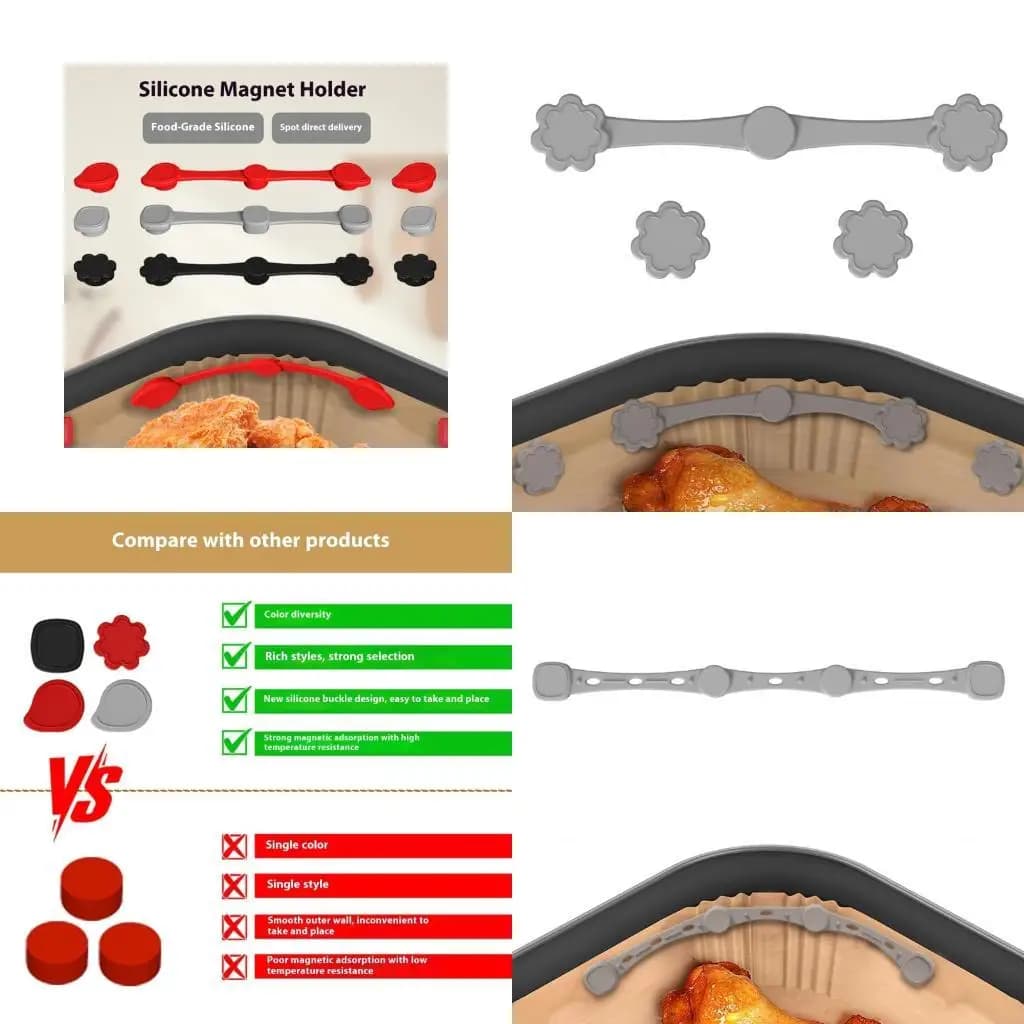 Attrezzo da cucina magnetico in silicone porta carta riutilizzabile per friggitrice per ristorante