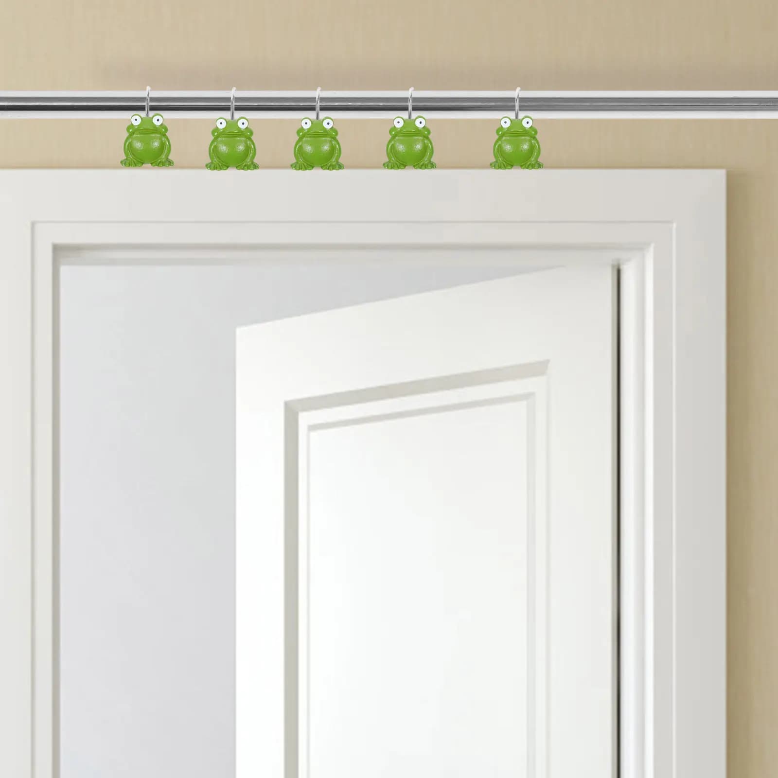12 Pezzi Ganci per Tenda Doccia a Forma di Rana in Resina Antiruggine, Ganci Decorativi per Bagno Facili da Installare, Anelli per Tenda Doccia a Forma di Rana Originale