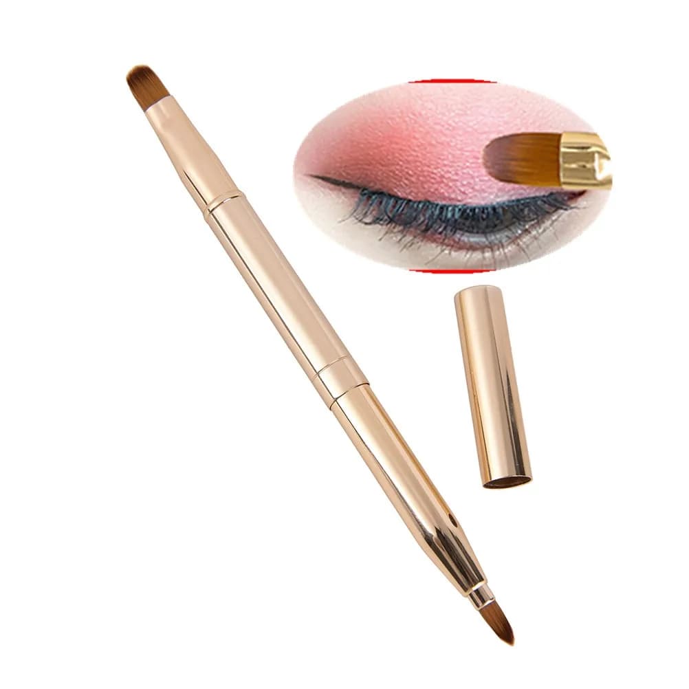 1pc Double-headed Brush Retractable Lip Brush Eye Liner Eyeshadow Eyebrow Lipstick Brushs Makeup Tools