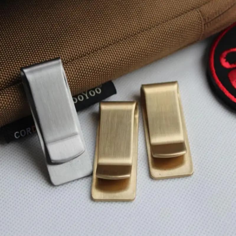 Metal Slim Pocket Money Clip Wallet: Men Design Cash ID Credit Card Business Dollar Bill Clamp