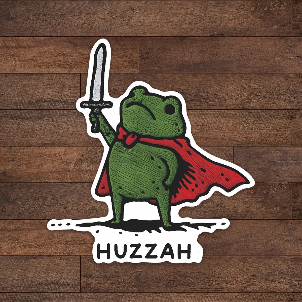 1 "Cheer" Frog Knight Terrier Vinyl Sticker, suitable for laptops, water bottles and fantasy decorations, a must for fantasy fans and Terrier culture lovers