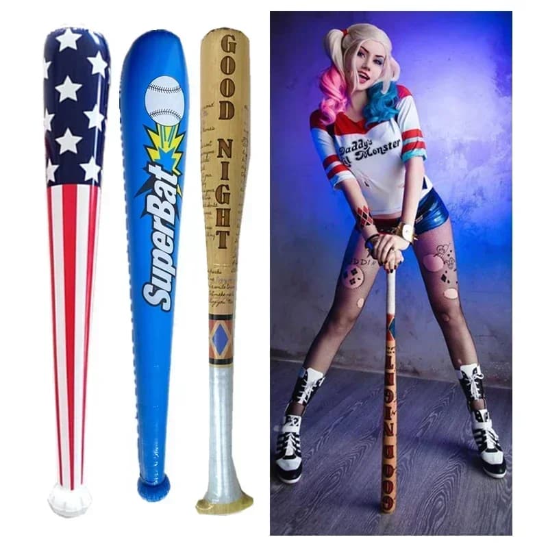 Beauty Girl Solid Wood Baseball Harleen Quinzel mazza da Baseball in legno parrucca guanto accessorio Suicide Cosplay Squad Comic Prop Holiday