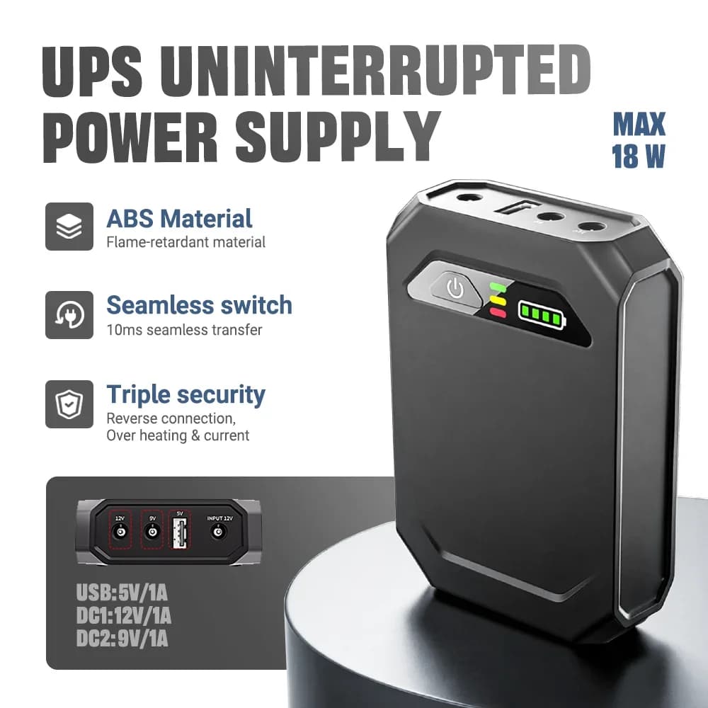 Mini Size DC UPS 5V 9V 12V Backup Power Supply No Battery Included EU For Router Modem Cellphone Tablet CCTV Security Camera