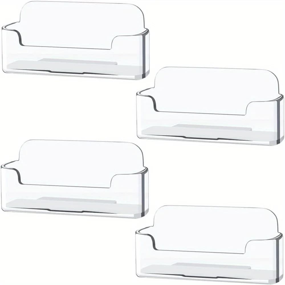 Porta biglietti da visita in plastica trasparente da 4 pezzi/8 pezzi/16 pezzi, display per biglietti da visita in acrilico per supporto per biglietti da visita da scrivania