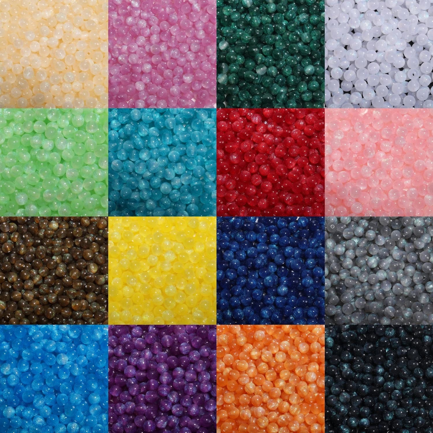 8mm 50 pz/lotto colorato cielo stellato Fine Flash perline in resina bracciali fai da te collane perline allentate per gioielli che fanno accessori fai da te