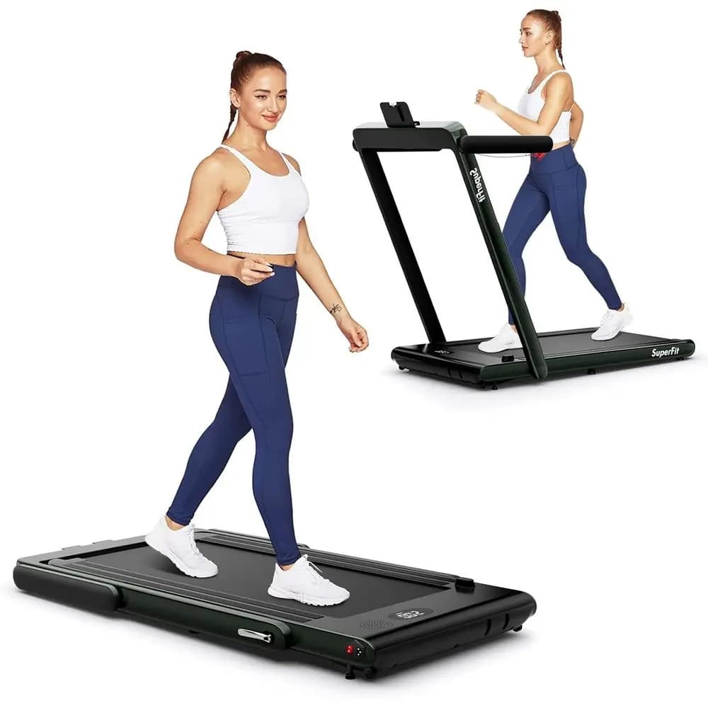 2-in-1 Desk Treadmill: Compact, Foldable, with LED Monitor, App/Remote Control, Bluetooth Speaker for Home Office