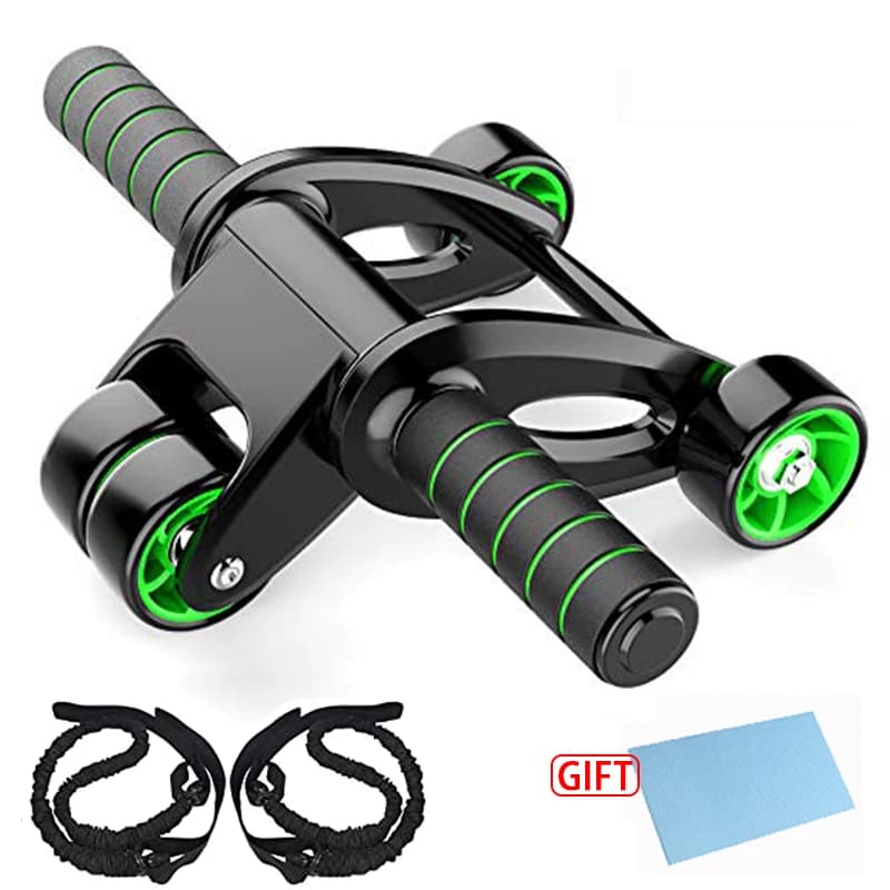 Sport Ab Rollers Wheel Exercise Wheel Core Strength Training Set di rulli addominali fasce di resistenza tappetino per ginocchio attrezzatura da palestra per la casa