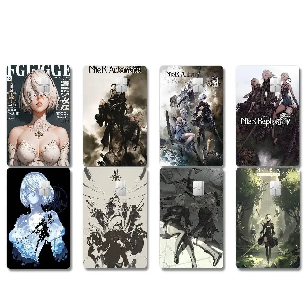 Set di 4 Adesivi Sottili e Resistenti per Carte di Credito e Debito, Tema Anime NieR Automata