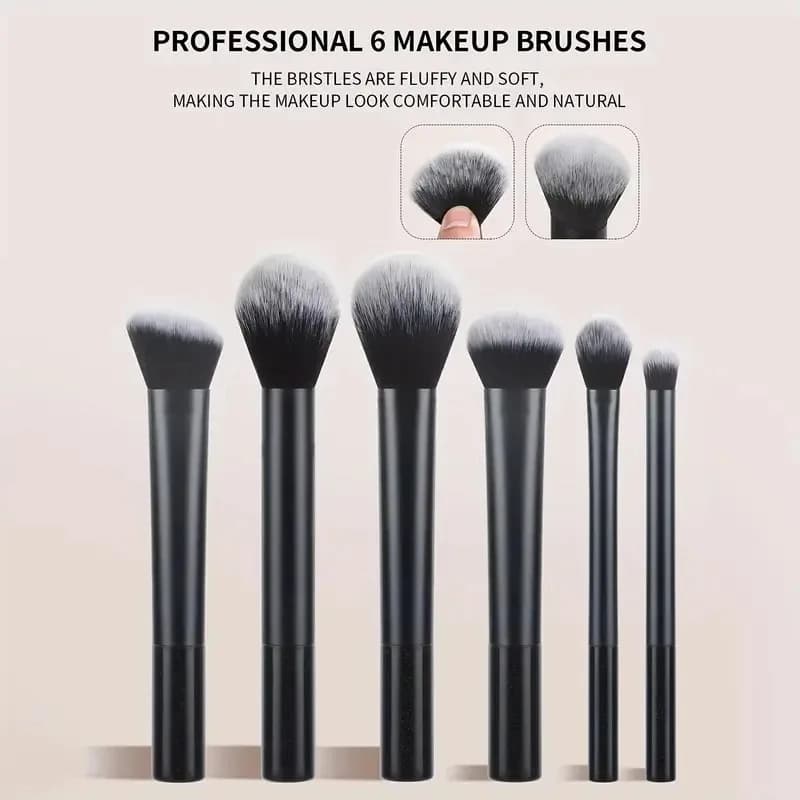 Set of 8 Professional Makeup Travel Brushes - Synthetic Morbid Brushes for Umbrella, Blush and Cypria for Full Face Application