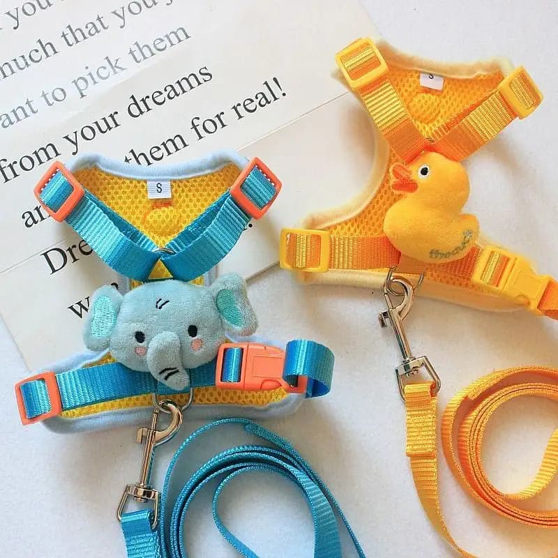 Cat Supplies Dog Collars Set for Small To Large Cats Adjustable Cat Vest Harness Reflective Trim Universal Cat Leash and Harness