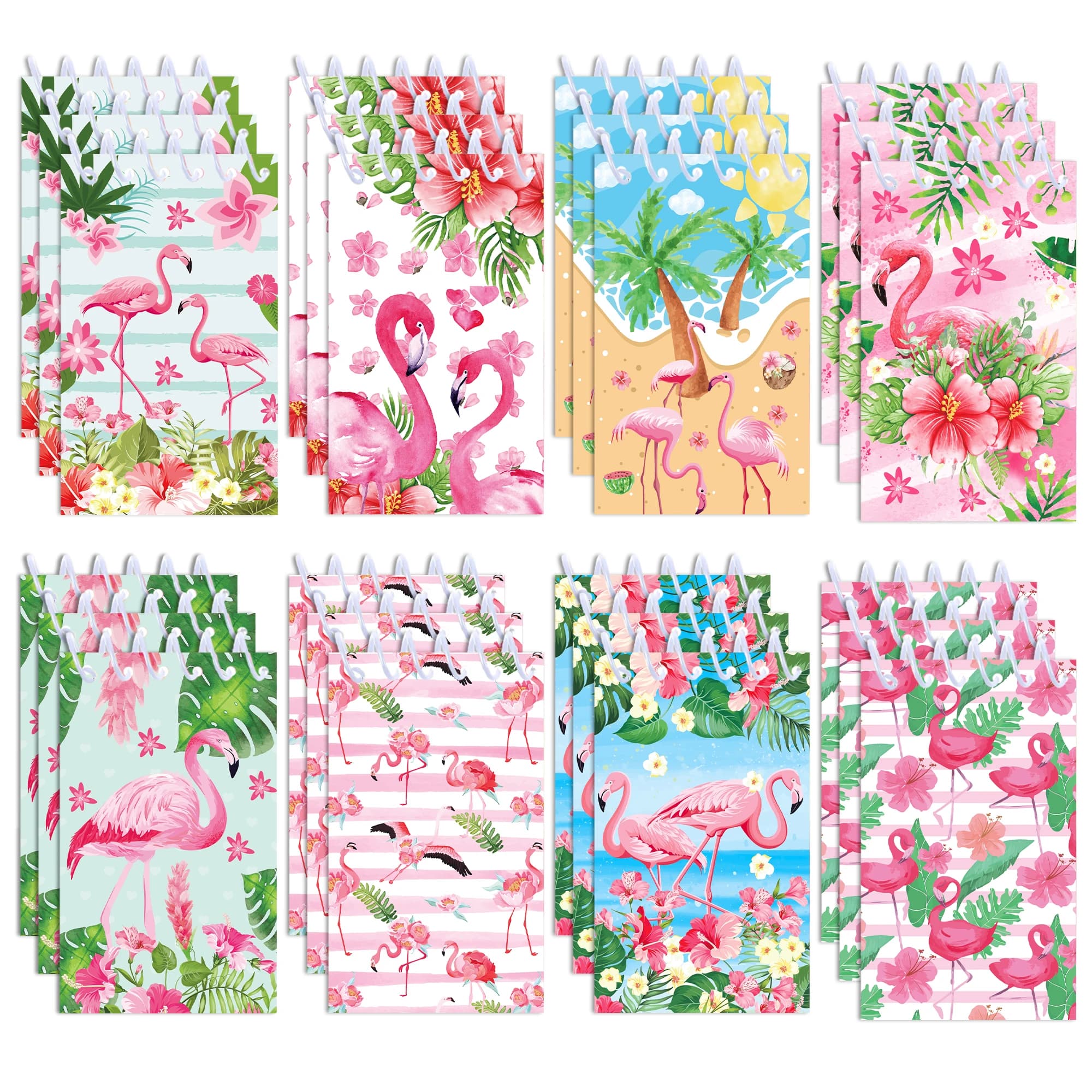 8 pz Hawaii Flamingo Mini Spiral Pocket Notebook Memo Pad Bobina Libretto Notepad Per Cancelleria Scuola Diari Festa Estiva