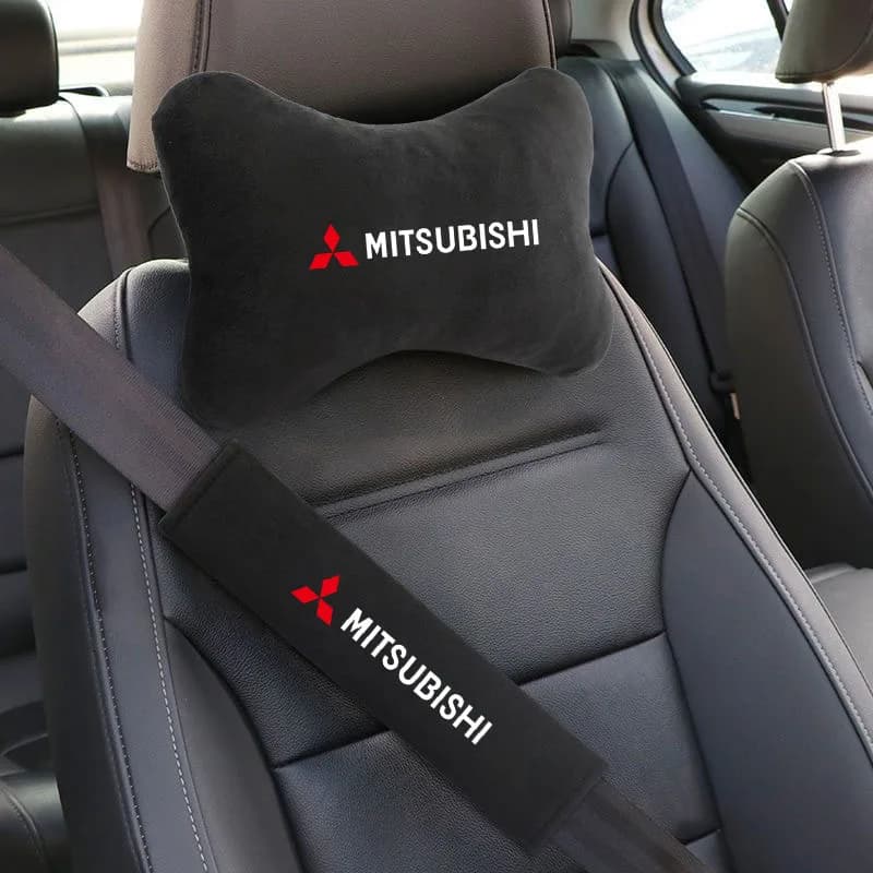 Cuscino per il Collo, Poggiatesta e Cintura Lombare per Auto, Accessori per Mitsubishi Outlander, Lancer, RALLIART, Pajero