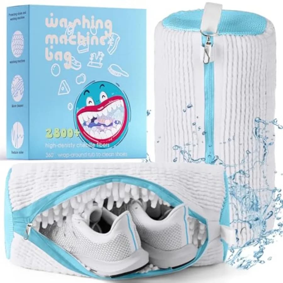 Sacchetto XXL per lavaggio scarpe in lavatrice, sacchetto per lavaggio scarpe in lavatrice e asciugatrice, sacchetto per proteggere scarpe da ginnastica, scarpe da corsa, reggiseni, ecc.