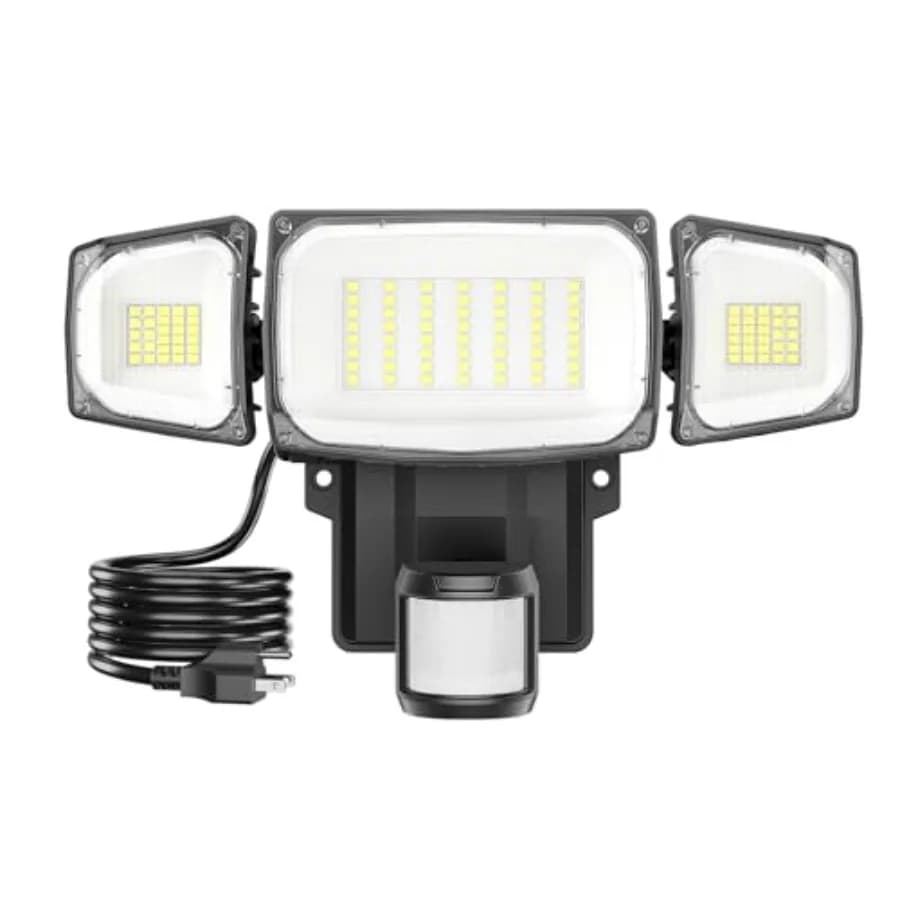 Luce Esterna con Sensore di Movimento 70W, Faro LED da Esterno con Sensore Crepuscolare 7000LM, Luce di Sicurezza IP65 Impermeabile ad Attivazione Automatica