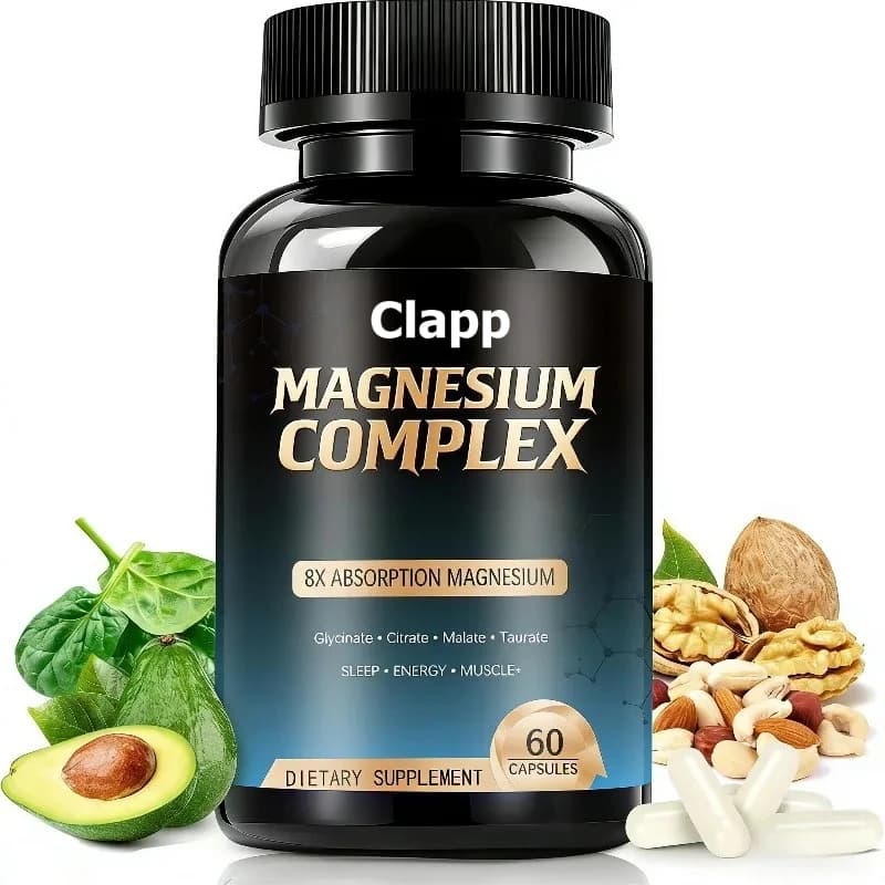 Complex supplement of magnesium in capsules of 600 mg containing vitamin D3, K2B, glycine, citric acid, malic acid, taurine