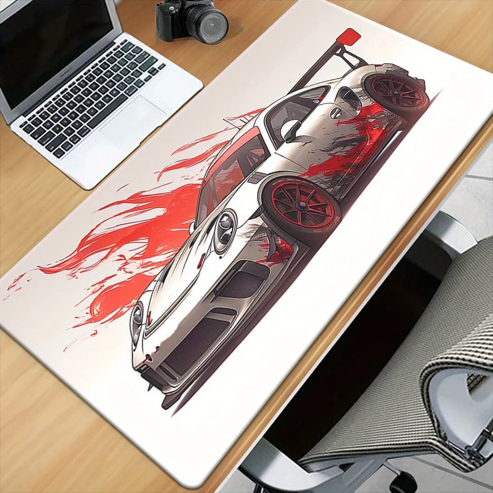 Tappetino per Mouse da Gaming XXL con Motivo Racing, Stampa HD, Base Antiscivolo in Gomma, Tappetino Multifunzionale per Scrivania, per PC Gamer, Laptop, Regalo per l'Ufficio