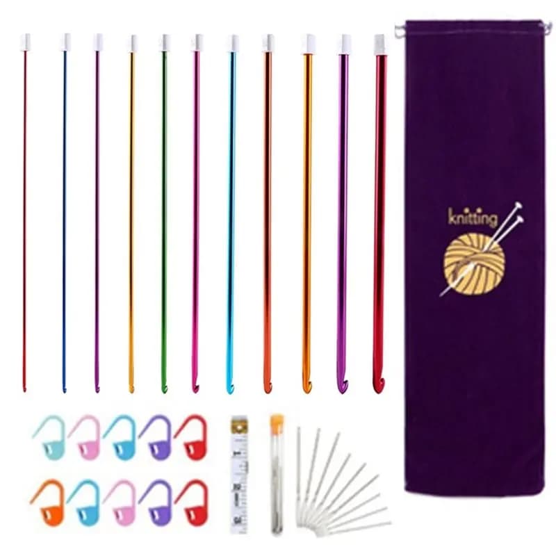 AB41-Crochet Hooks Set, Aluminum Crochet Needles 2Mm-8Mm For Beginners Learn To Crochet Blanket Shawls Gift
