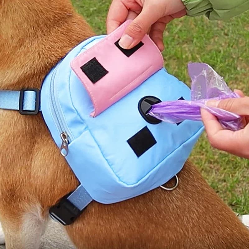 Zaino per animali domestici con collare per imbracatura viaggio all'aperto borsa per addestramento per cani portatile borsa per Snack per cuccioli ricompensa marsupio per cani borse per cacca