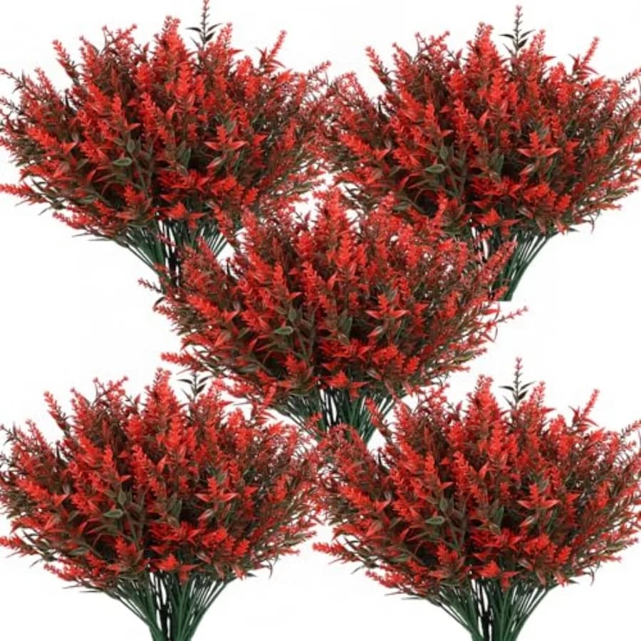 Spring Fall Decoration, Artificial Fake Outdoor Plants Flowers 36Pc Faux Fall Flowers for Planter UV Resistant Plastic ery for