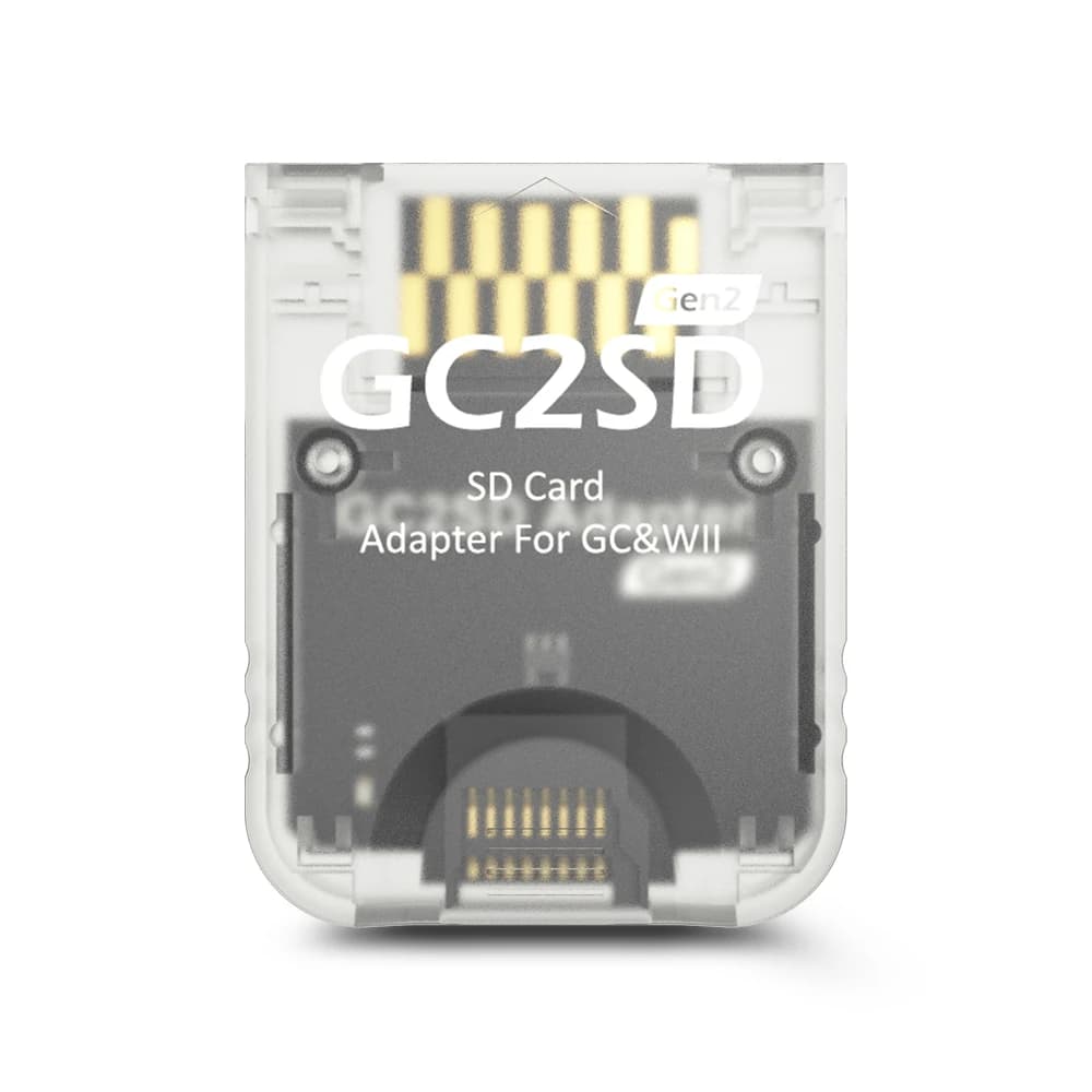 Bitfunx Transparent GC2SD Gen2 TF Card Reader Adapter Enhanced Speed Version for All NGC GameCube and Original Wii Game Console