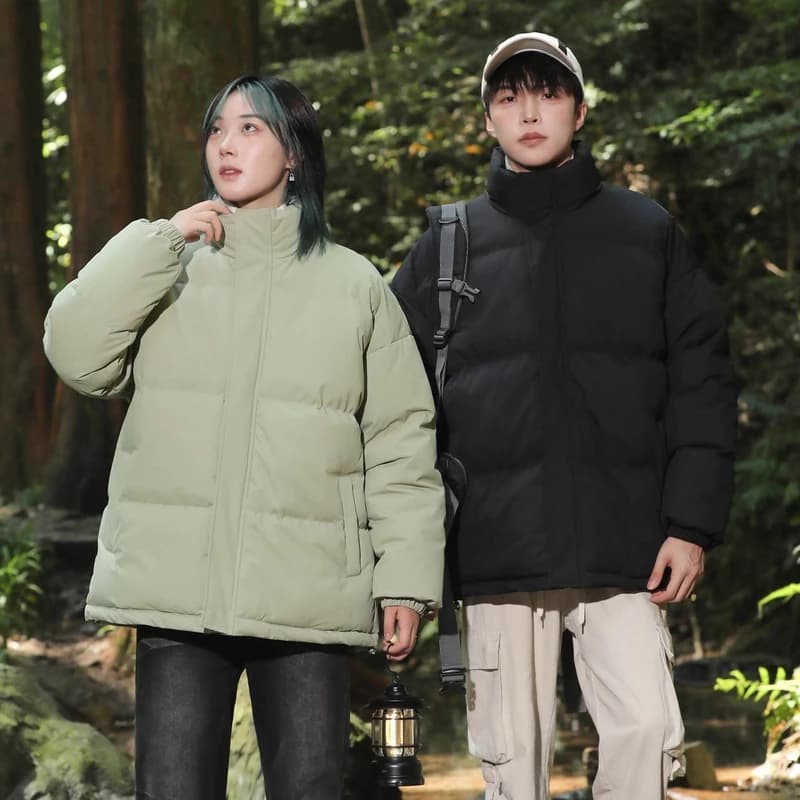 Outdoor Mountaineering Cotton-padded Jackets Trendy Brand Stand-up Collar Loose Coat Teenagers Warm Cold-proof Large-sized Coats