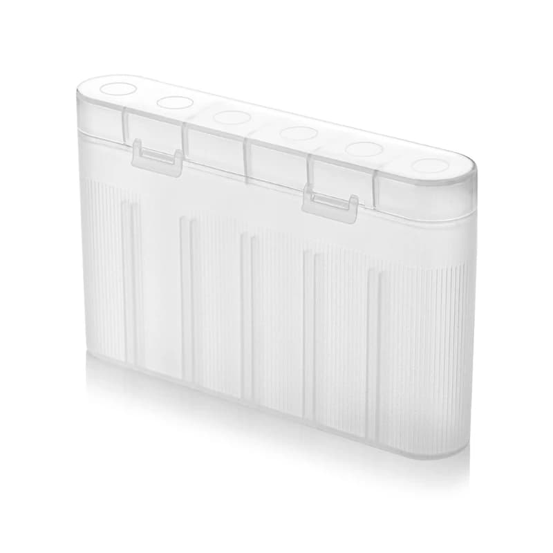 Scatola Portabatterie Portatile per Batterie Ricaricabili 18650 AA AAA, Organizzatore con 1/6 Slot, Contenitore per Batterie