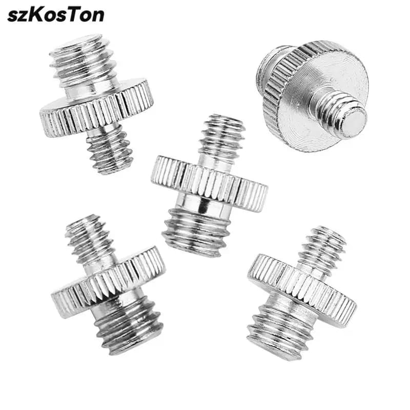 Adattatore in metallo filettato maschio da 1/4 "maschio a 1/4" 3/8 "Adattatore a doppia vite maschio da 1/4 pollici Supporta accessori per fotocamera con supporto per treppiede