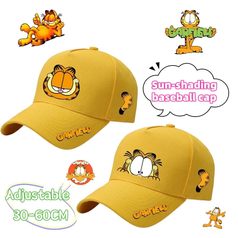 Garfield cap high color value animation cartoon student sports leisure boys and girls fashion all-match sunshade baseball cap