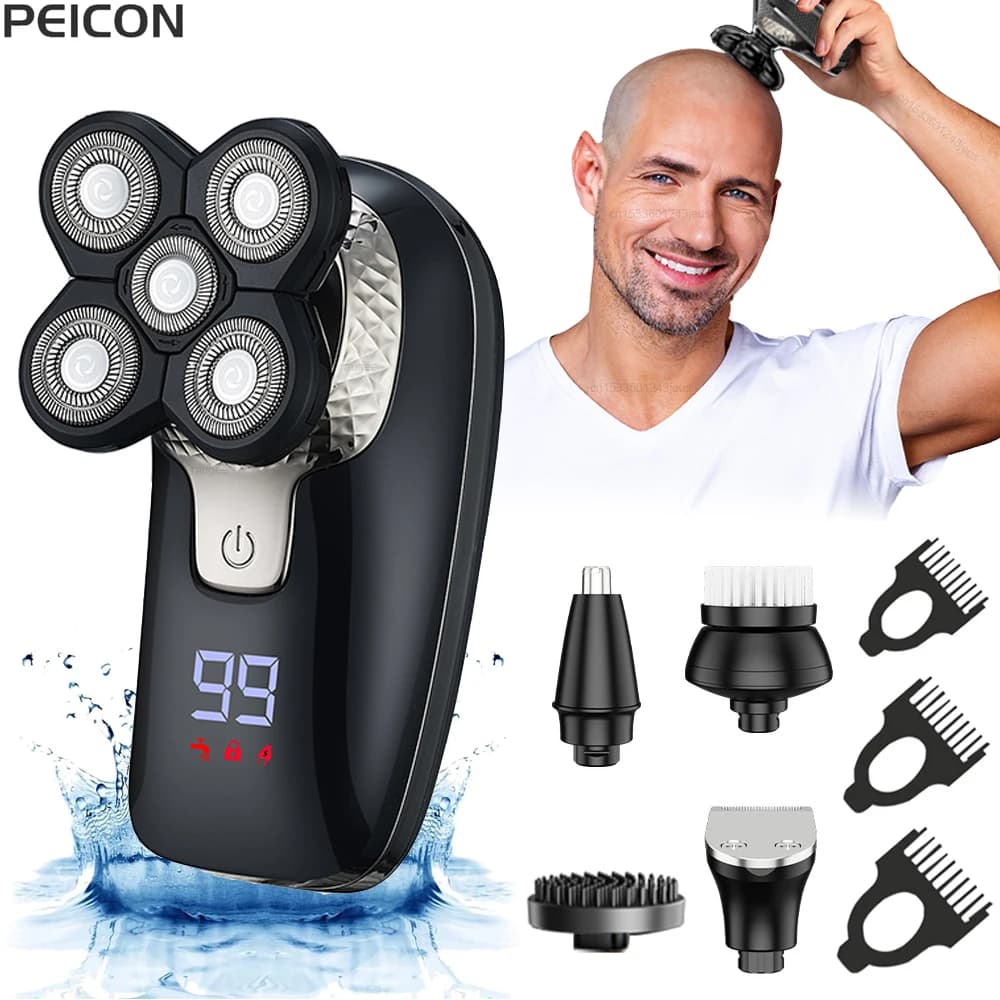 Electric Razor for Head Calva for Men, Razor Machine, Electric Razor, Regulabarba, Male's Rechargeable Haircut