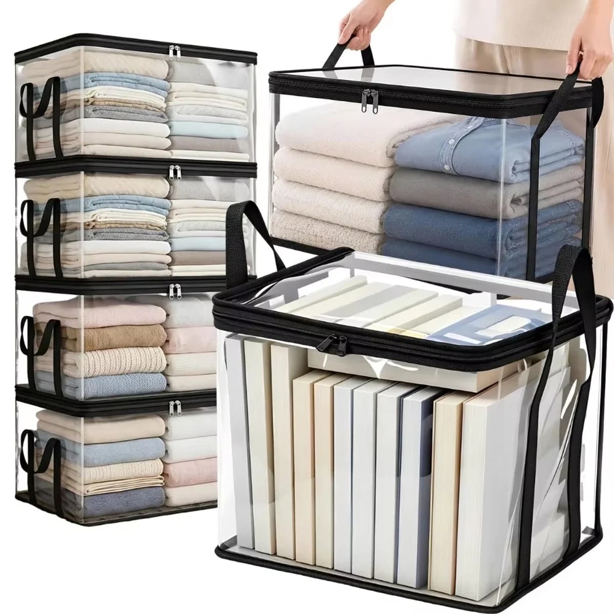 Clear PVC Storage Box | Flip-Top Lid & View Window | Multi-Use Organizer for Toys, Crafts & Supplies | Durable Gift Container