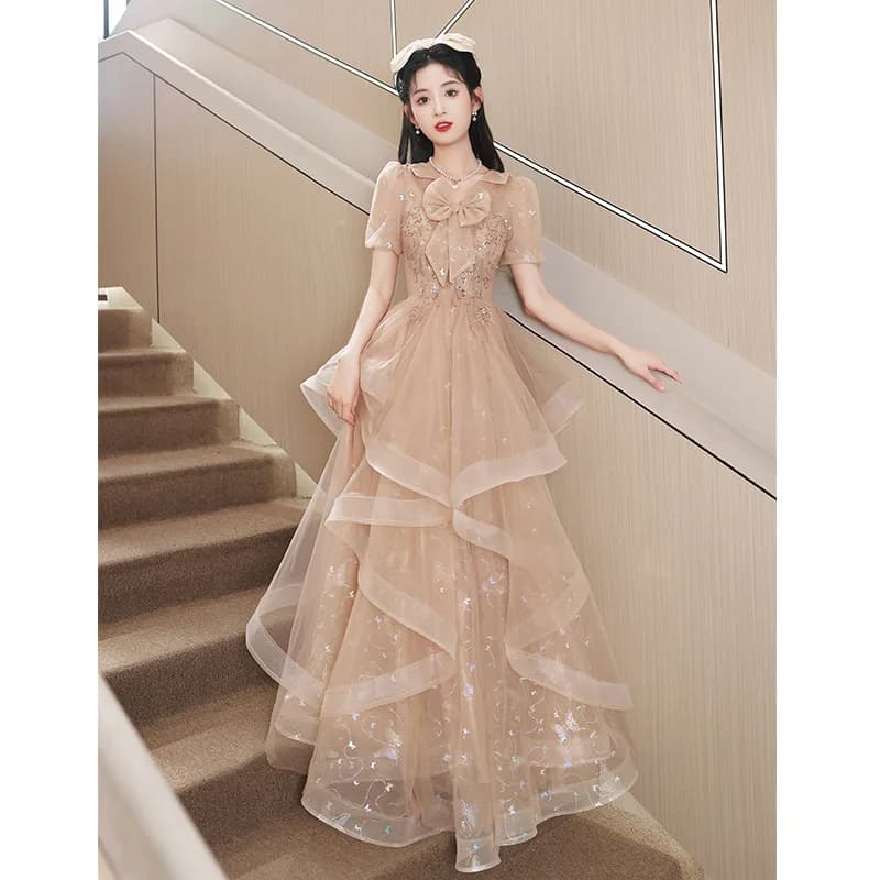 Elegant Evening Gown for Women Lightweight Luxury 18th Birthday Adult Ceremony Art Exam Formal Ball Host Princess Dress